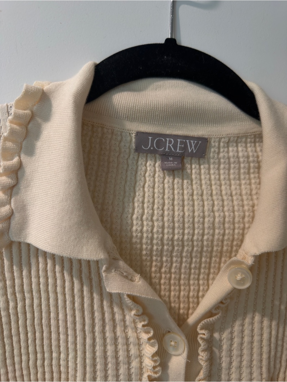 J.Crew Pointelle Ruffled Cardigan - Picture 4 of 4